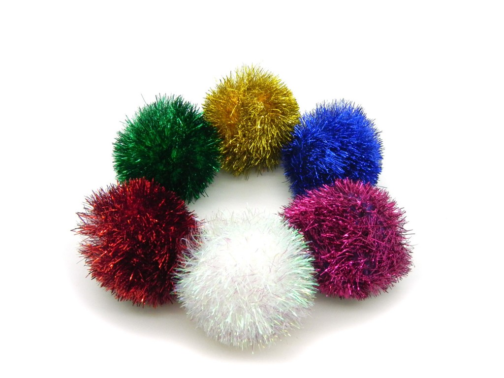 Sparkle ball cat toys in assorted colors