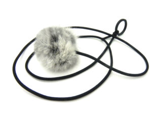 rabbit fur bouncy ball cat toy