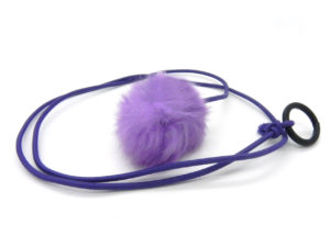 Rabbit fur Pom Pom cat toy