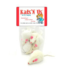 Rabbit fur mouse cat toy white